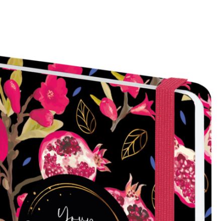 Ежедневник датированный 2026 с резинкой 145х203 мм, А5, BRAUBERG, твердый, фольга, "Гранаты", 117333