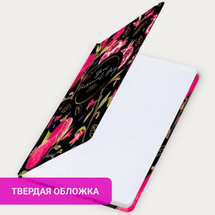 Ежедневник датированный 2026 с резинкой 145х203 мм, А5, BRAUBERG, твердый, фольга, "Гранаты", 117333