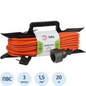 Удлинитель силовой ЭРА ПВС 3x1.5мм2 20м на рамке c/з 1 розетка