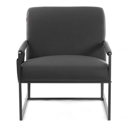 Кресло Charli LUX/Чарли Люкс экокожа , Sharp Чёрный, 70х80х82 см