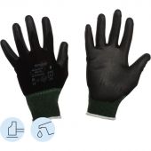 Перчатки защитные нейлон с п/у черный Manipula МИКРОПОЛ (TPU-12/MG-161)р.8