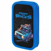Пенал ЮНЛАНДИЯ, 2 отделения, картон с эффектом soft-touch, 19х11 см, "Rule breaker", 273498
