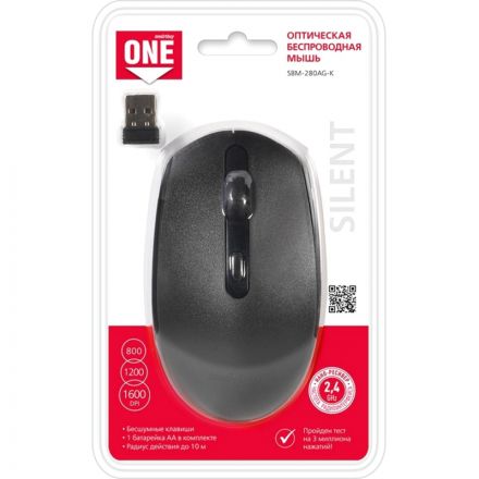 Мышь компьютерная Smartbuy ONE 280AG беспроводная черная (SBM-280AG-K) /40