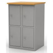 Шкаф для сумок ШМС-194(600) со столешницей и металлическими дверями на 4 отделения