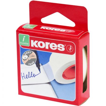 Клейкая лента канцелярская Kores Invisible невидимая матовая 19 мм х 33 м