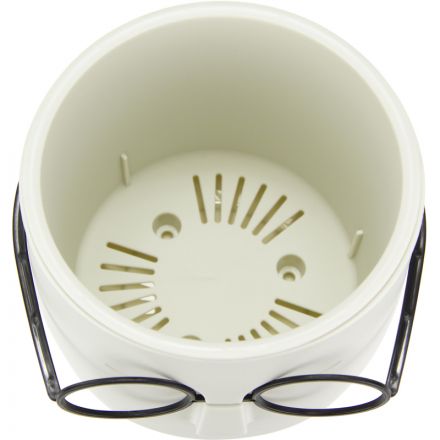 Кашпо СТИВ  D115мм 0,65л со вставкой, белый ротанг, М 3079