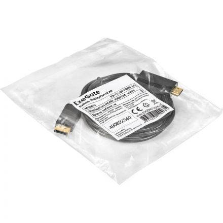 Кабель DP-HDMI ExeGate EX-CC-DP-HDMI-2.0 (20M/19M, 2м, экран) EX294710RUS