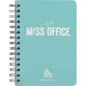Тетрадь общая А5 Attache Miss Office 128л клетка гребень голубой с серебром