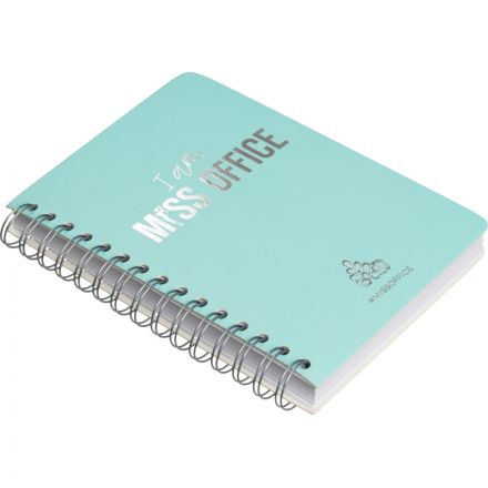 Тетрадь общая А5 Attache Miss Office 128л клетка гребень голубой с серебром