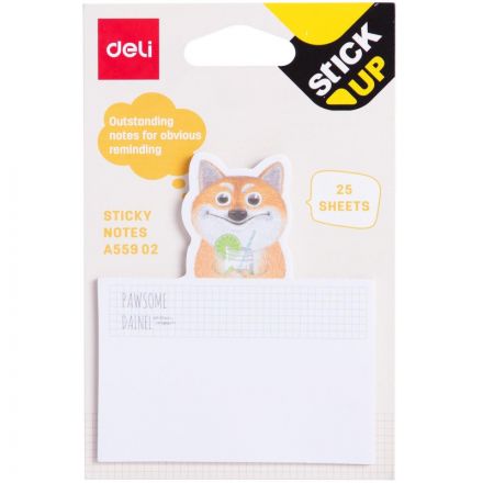 Стикеры с клеевым краем Deli 75x84 мм,25 листов, цвет и форма в асс-те  