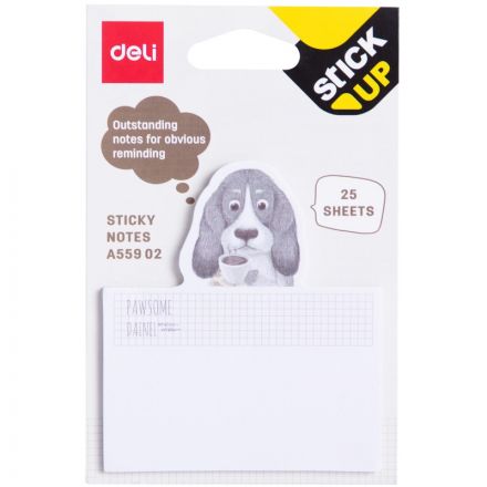 Стикеры с клеевым краем Deli 75x84 мм,25 листов, цвет и форма в асс-те  