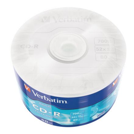 Диск CD-R VERBATIM DataLife, 700 Мб 52x Bulk (термоусадка без шпиля), КОМПЛЕКТ 50 шт., 43787