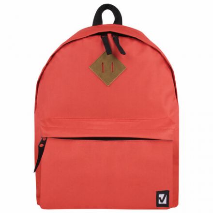 Рюкзак BRAUBERG СИТИ-ФОРМАТ один тон, универсальный, коралловый, 41х32х14 см, 228844