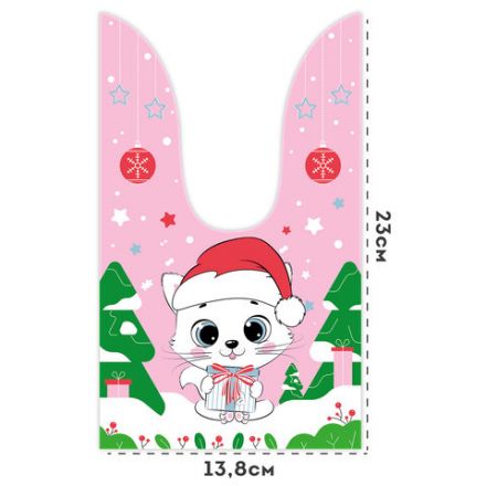 Пакетик подарочный НАБОР 35 штук, новогодний, 13,8х23 см, с зажимами, полиэтилен, ЗОЛОТАЯ СКАЗКА, 592423