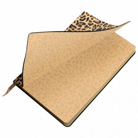 Ежедневник недатированный А5 (138х213 мм), BRAUBERG VISTA, под кожу, гибкий, 136 л., "Leopard", 112038