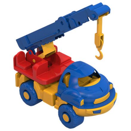Машина игрушечная КРАН "Малыш", пластиковая, 19x9,5x11 см, НОРДПЛАСТ, 64