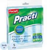 Салфетки хозяйственные Paclan вискоза 35x35 см голубые 5 штук в упаковке