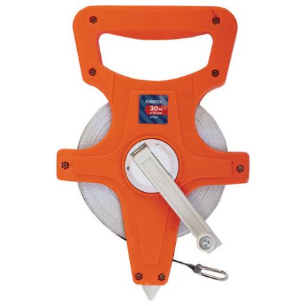 Рулетка геодезическая 30 м х 13 мм, лента фибергласс, открытый корпус, RABBITEX (РАББИТЕКС), 671367