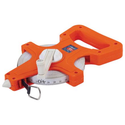 Рулетка геодезическая 30 м х 13 мм, лента фибергласс, открытый корпус, RABBITEX (РАББИТЕКС), 671367