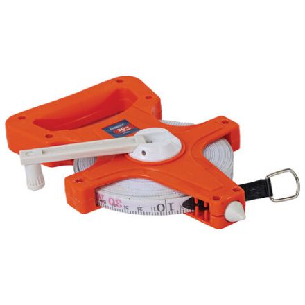 Рулетка геодезическая 30 м х 13 мм, лента фибергласс, открытый корпус, RABBITEX (РАББИТЕКС), 671367
