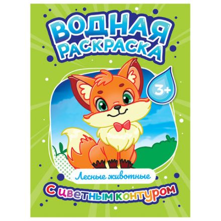 Раскраска водная с цветным контуром, 195х276 мм, 16 стр., АССОРТИ, ПП