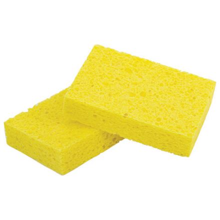 Губки для посуды 95х65х20 мм, ЦЕЛЛЮЛОЗНЫЕ, КОМПЛЕКТ 2 штуки, желтые, LAIMA, 700255