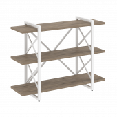 Loft Стеллаж на регулируемых опорах-3 полки VR.L-MST.O-3.8V Тиквуд тёмный/Белый металл 1200*400*910