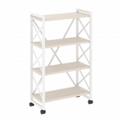 Loft Стеллаж на колесных опорах-4 полки VR.L-MST.K-4.8 Денвер светлый/Белый металл 800*400*1334