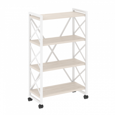 Loft Стеллаж на колесных опорах-4 полки VR.L-MST.K-4.8 Денвер светлый/Белый металл 800*400*1334