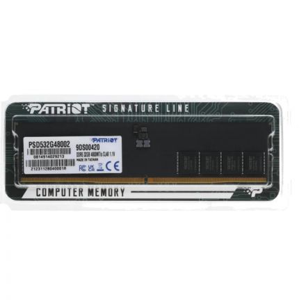 Модуль памяти Patriot DDR 5 DIMM 32Gb 4800Мгц(PSD532G48002) Модуль памяти Patriot DDR 5 DIMM 32Gb 4800Мгц(PSD532G48002)