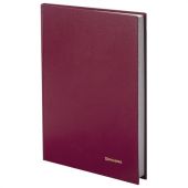 Книга учета 96 л., клетка, твердая, бумвинил, блок офсет, А4 200х290 мм, BRAUBERG, бордовая, 130224