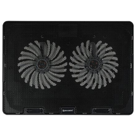 Подставка для ноутбука с охлаждением, 2 порта USB-A, LED-подсветка, 352х252 мм, BRAUBERG, 513617