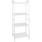 Стеллаж на металлокаркасе "Валенсия-14", 455х300х1205 мм, 4 полки, белый, СТВ14 Б