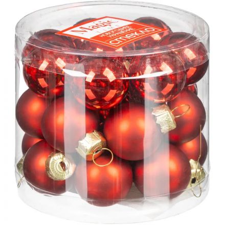 Набор шаров подвесных из стекла, наб.24 шт / 2,5x2,5x2,5см арт.92656 Набор шаров подвесных из стекла, наб.24 шт / 2,5x2,5x2,5см арт.92656