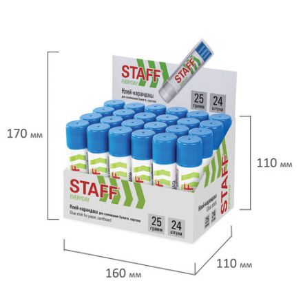 Клей-карандаш STAFF EVERYDAY, 25 г, 228664