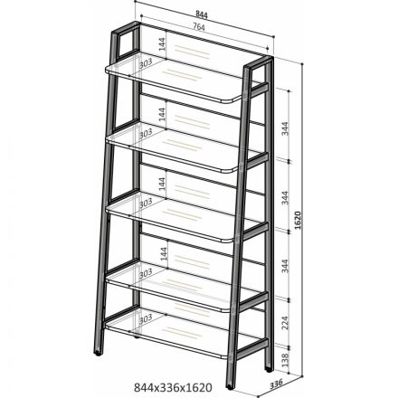 Стеллаж IN Homeoffice 844x335x1620 Белый