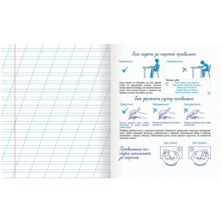 Тетрадь ПРОПИСЬ № 4 12 л. косая линия, со справочным материалом, обложка картон, ЮНЛАНДИЯ, 404851
