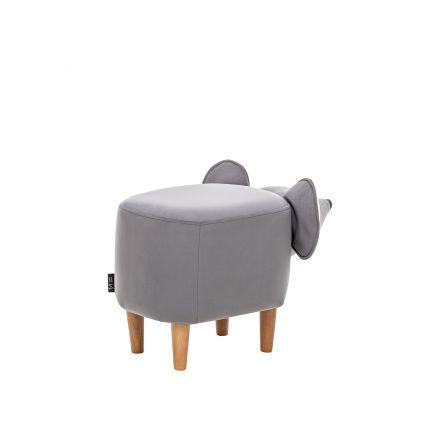 Пуф Leset Mouse COMBI V32/V01 серый/белый, Ткань Велюр