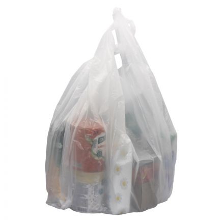 Пакет-майка ПНД 30+16x60 см 17 мкм Артпласт белая 100 шт/уп