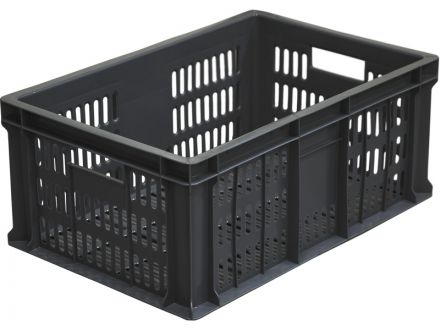 Ящик 600х400х250 с перфорацией  чёрный