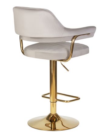 Стул барный DOBRIN CHARLY GOLD, серый велюр (MJ9-75)