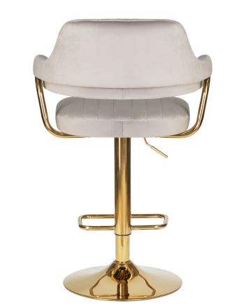 Стул барный DOBRIN CHARLY GOLD, серый велюр (MJ9-75)