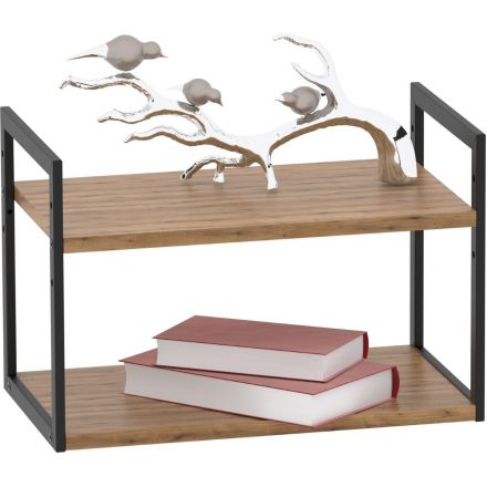 Полка TI_настен/настоль Комус Онега-6 250х450 мет чер/ЛДСП дуб вотан