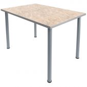 Стол обеденный MET_150x70x76 мрамор беж/серый