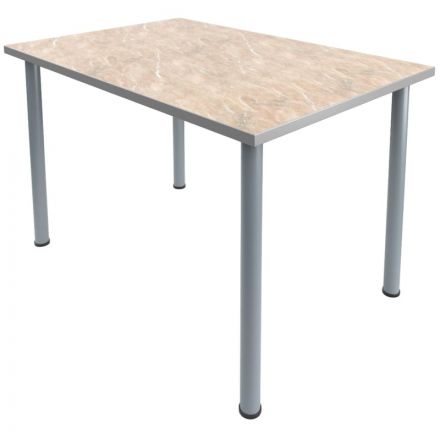 Стол обеденный MET_150x70x76 мрамор беж/серый