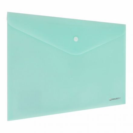 Папка-конверт с кнопкой А4, КОМПЛЕКТ 8 шт., пастельные цвета ассорти, BRAUBERG "PASTEL", 0,18 мм, 272865