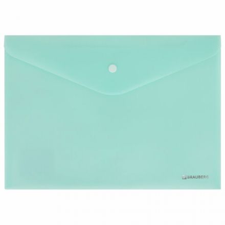 Папка-конверт с кнопкой А4, КОМПЛЕКТ 8 шт., пастельные цвета ассорти, BRAUBERG "PASTEL", 0,18 мм, 272865