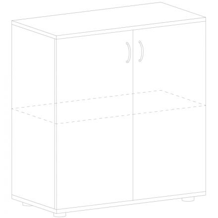 Шкаф IN Рондо закрытый низкий Ш-52 N6 ноче милано 804х450х753