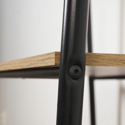 Стеллаж на металлокаркасе "Скандинавия-24", 650х385х1470 мм, 4 полки ЛДСП, черный/дуб, CТCП24 Ч