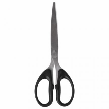 Ножницы BRAUBERG "Classic", 185 мм, чёрные, классической формы, 2-х сторонняя заточка, 230934
